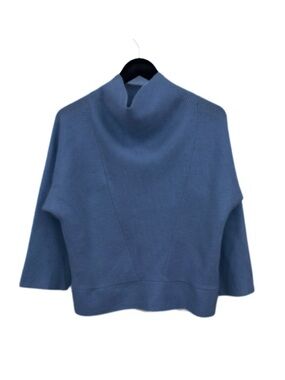 Club Monaco Ariyamma Cashmere Mockneck Dolman Turtleneck Sweater Blue Navy S
